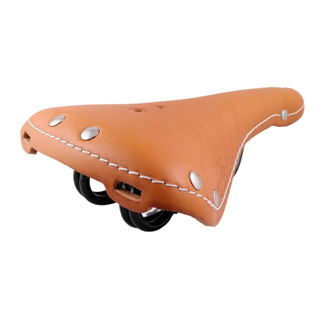 Selle Vélo Vintage Montegrappa Laguna - Cuir Synthétique, 2 Ressorts, Italie